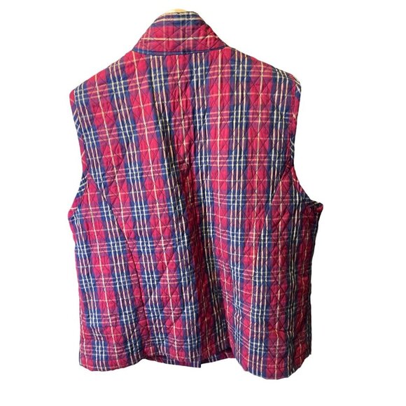 Baxter and Wells Red Plaid Quilted Buttoned Sleeveless Vest Sz 2X - Picture 2 of 6